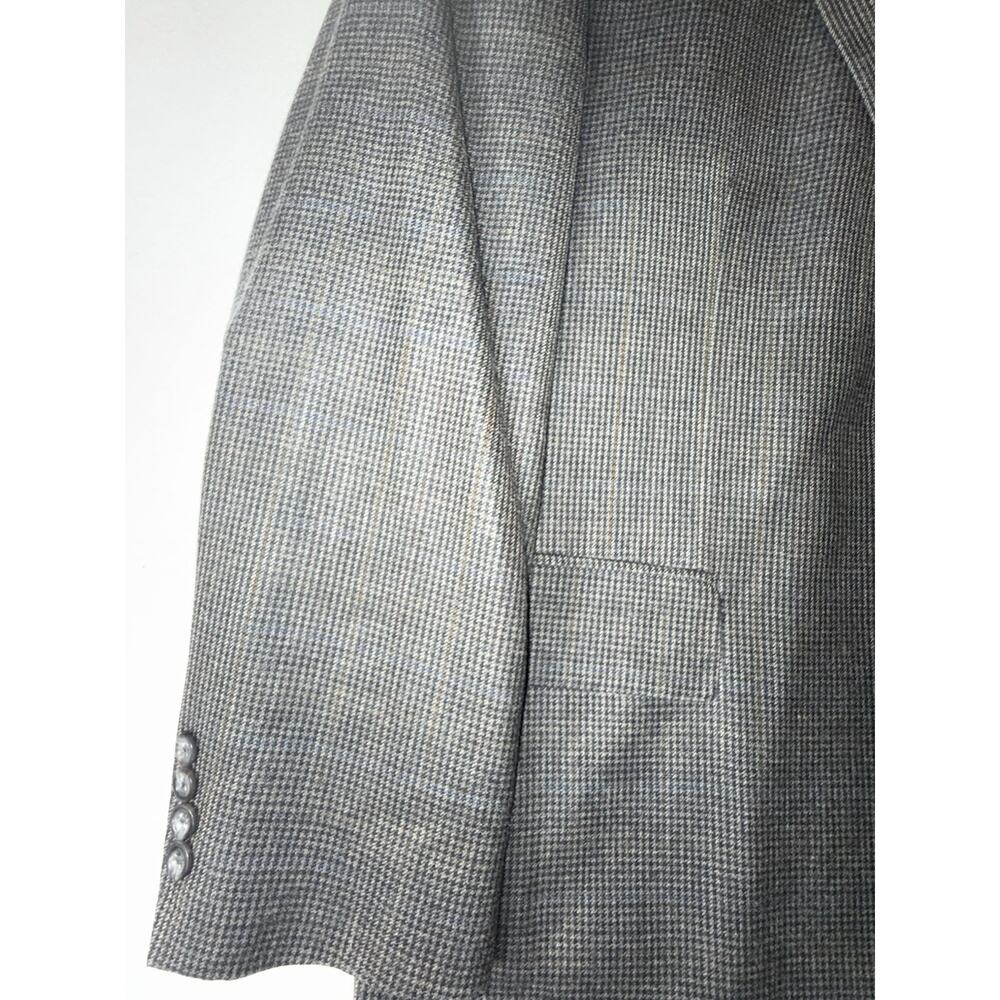 Oscar de la Renta Silk Wool Houndstooth Blazer Mens Size 44R Sport Coat 2 Button - Picture 4 of 16